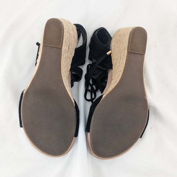 Vionoc Tansy Sandals Black Rope Wedge Heel Size 8 - Picture 11 of 11